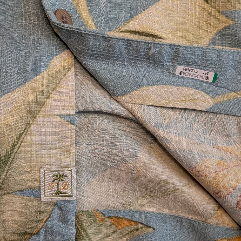 Tommy Bahama Shirt Mens XXL Blue 100% Silk Banana Leaf Tropical Hawaiian Camp - Picture 8 of 11